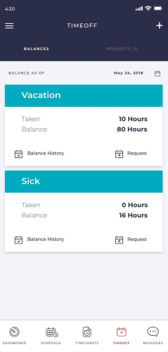 Deluxe Payroll Mobile Time Off