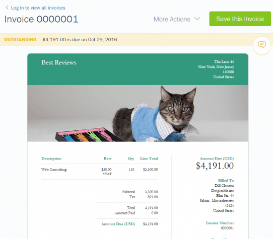 Invoice Preview in FreshBooks