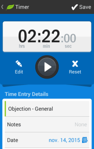 Time tracker in FreshBooks Application