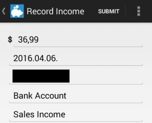 Invoice recording in the Kashoo Android app