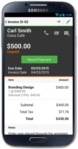 Invoicing in Sage One app